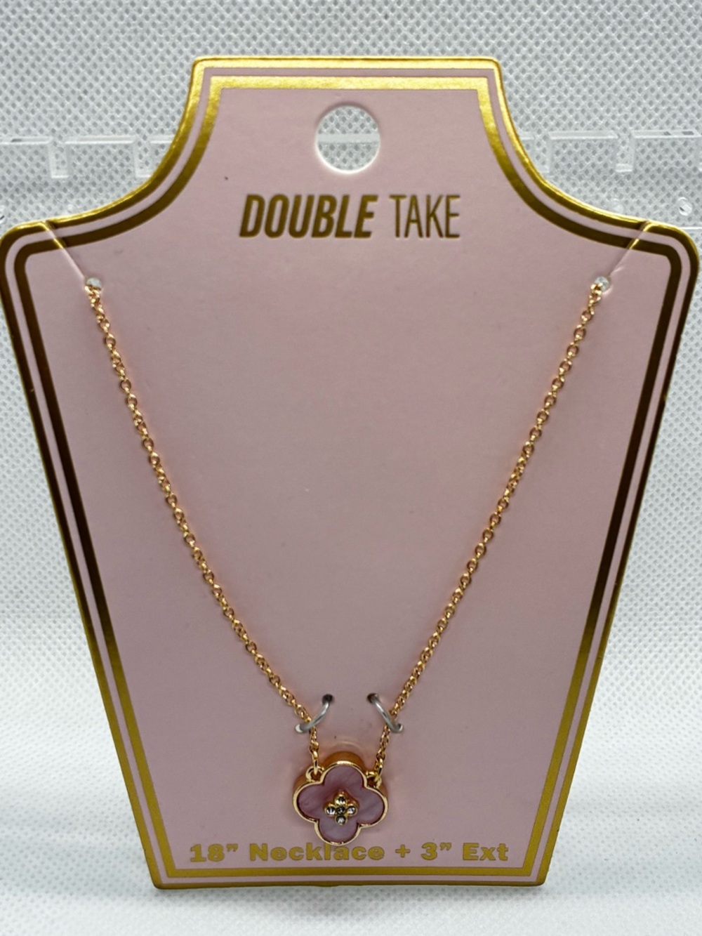 3For$20 Rose Gold Pink Flower Pendant 18” Necklace